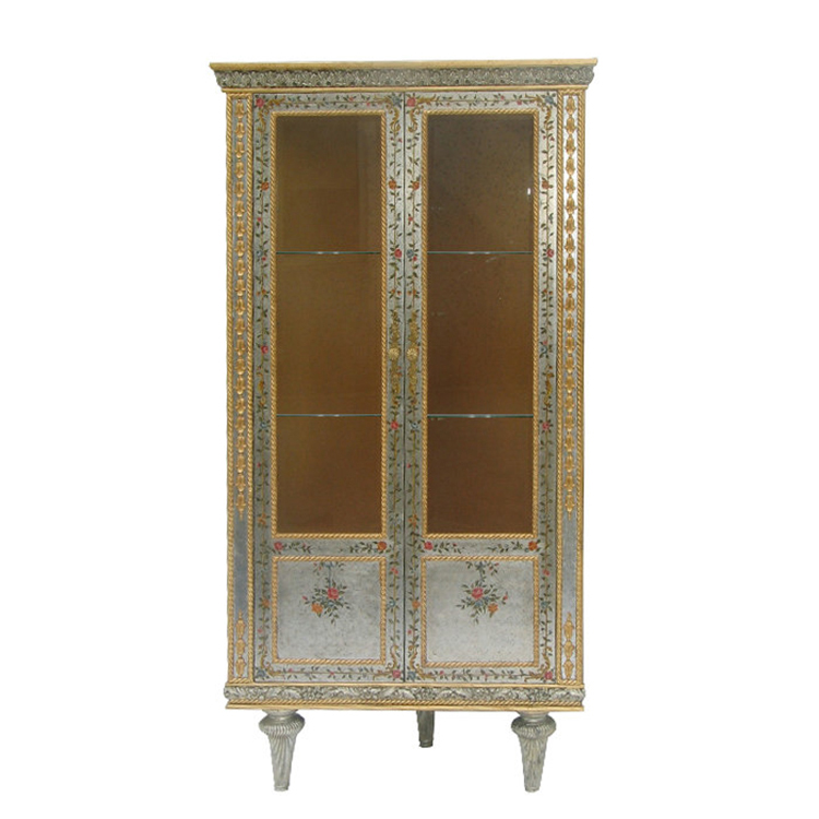 Hand-Painted French-Style Storage Cabinet