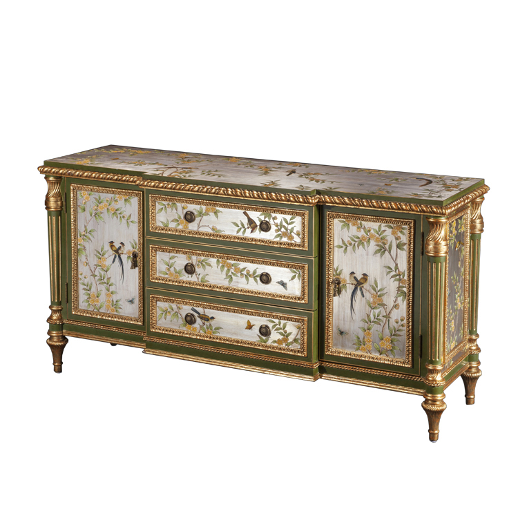 Hand-Painted French-Style Storage Cabinet