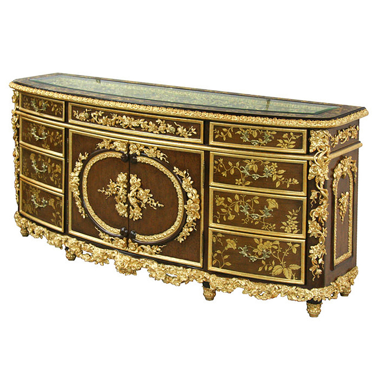 Hand-Painted French-Style Storage Cabinet
