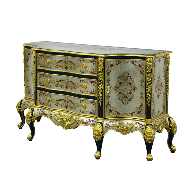 Hand-Painted French-Style Storage Cabinet