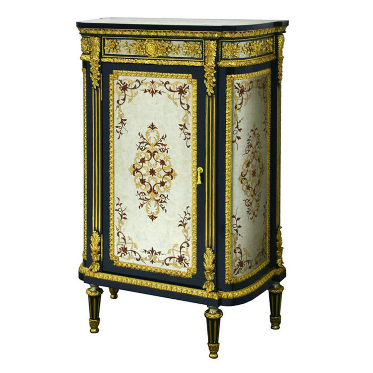 Hand-Painted French-Style Storage Cabinet
