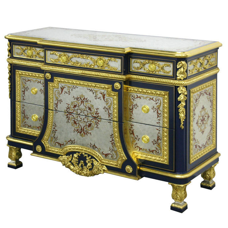 Hand-Painted French-Style Storage Cabinet