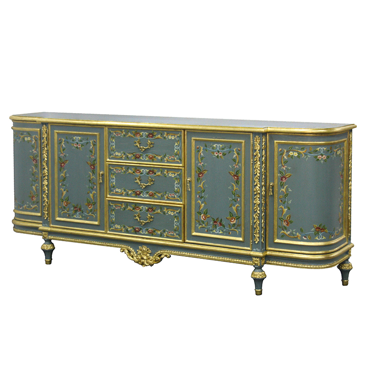 Hand-Painted French-Style Storage Cabinet