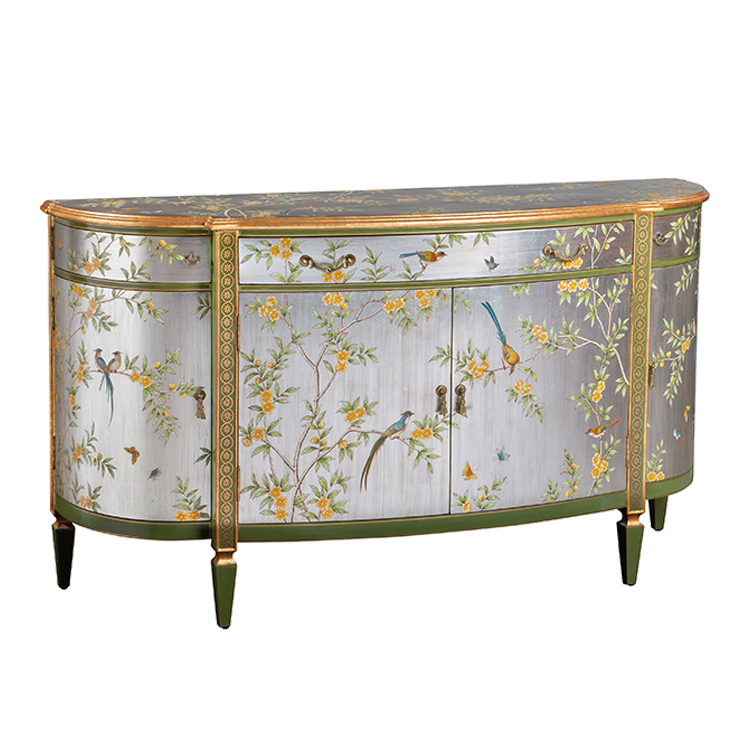 Hand-Painted French-Style Storage Cabinet