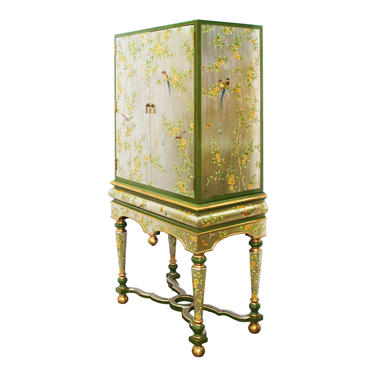 Hand-Painted French-Style Storage Cabinet