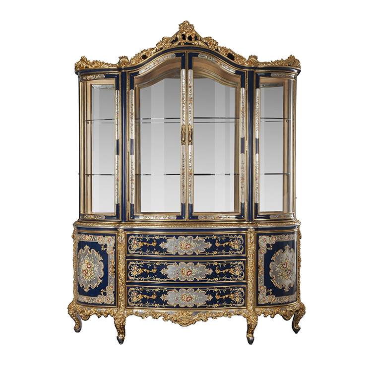 Hand-Painted French-Style Storage Cabinet