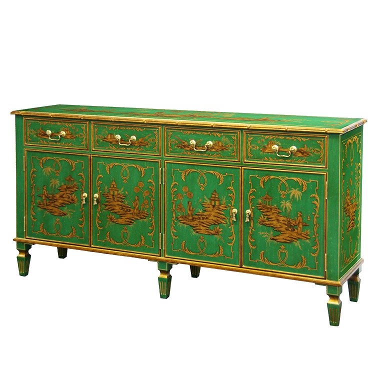 Hand-Painted French-Style Storage Cabinet