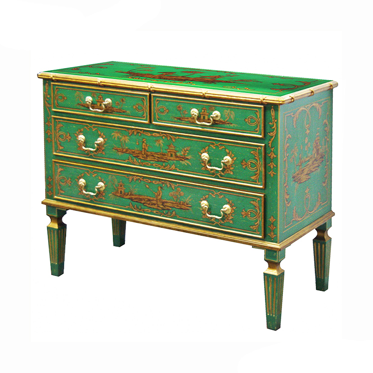 Hand-Painted French-Style Storage Cabinet