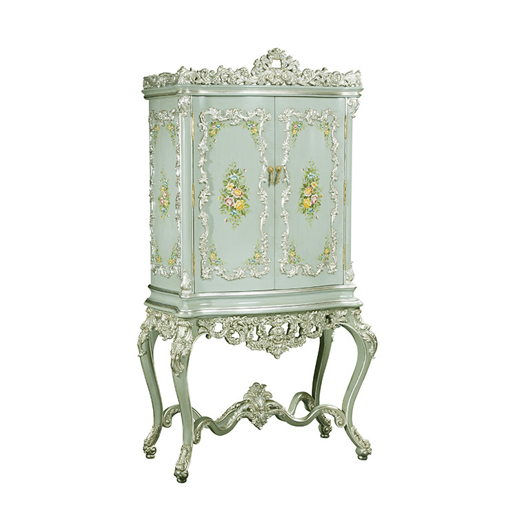 Hand-Painted French-Style Storage Cabinet