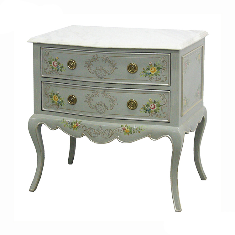 Hand-Painted French-Style Storage Cabinet