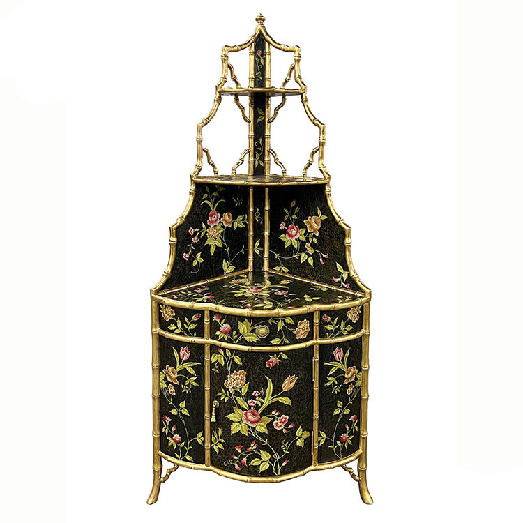 Hand-Painted French-Style Storage Cabinet