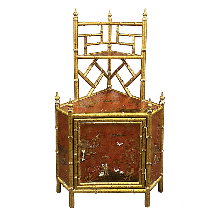 Hand-Painted French-Style Storage Cabinet