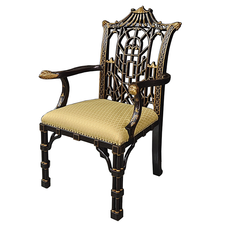 Carved Eagle Head Armchair