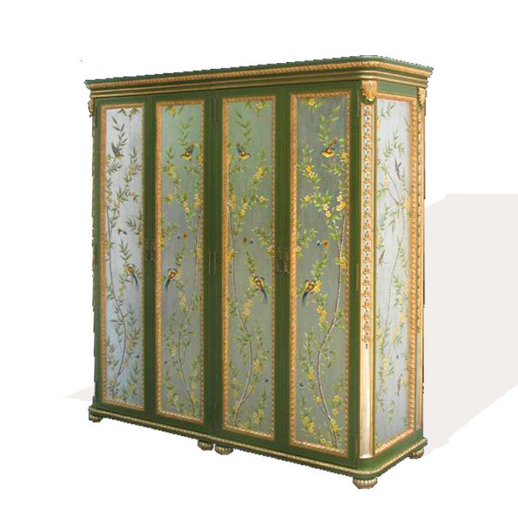 Gilded Hand-Painted Chinoiserie Wardrobe