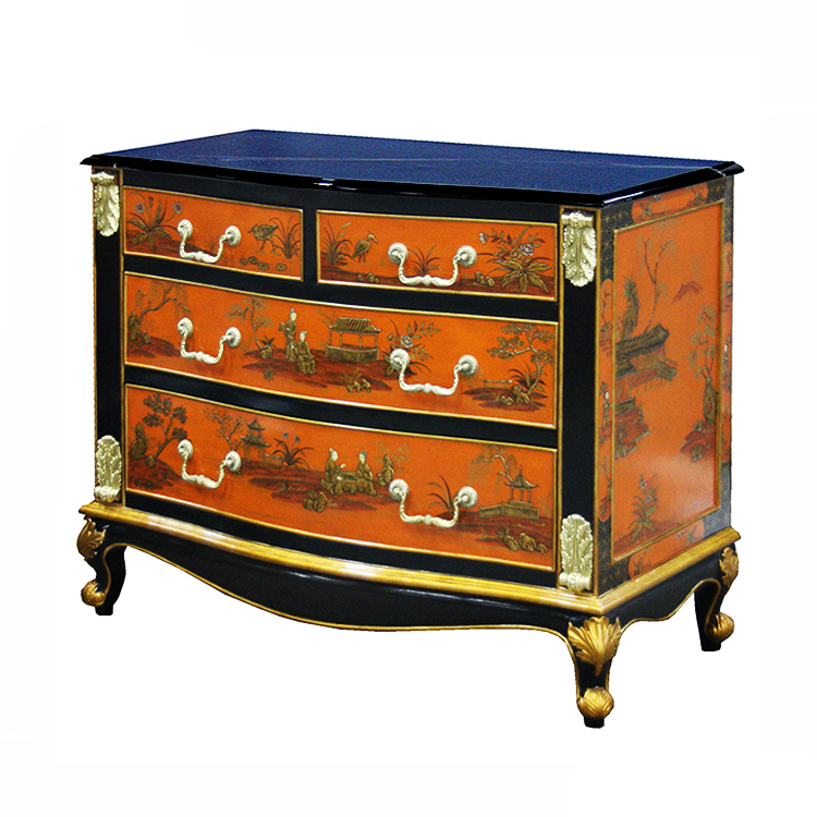 Hand-Painted Chinoiserie Chest of Drawers