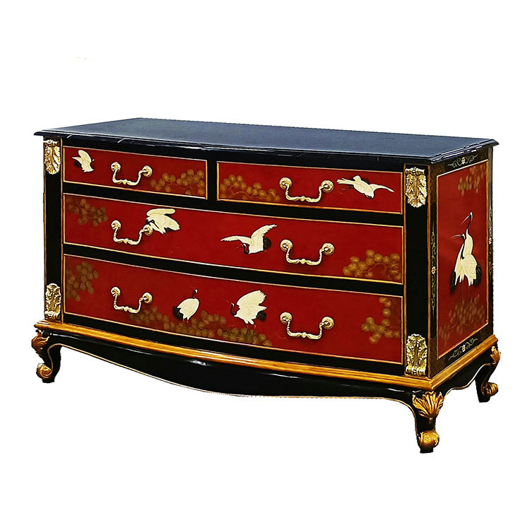 Hand-Painted Chinoiserie Chest of Drawers