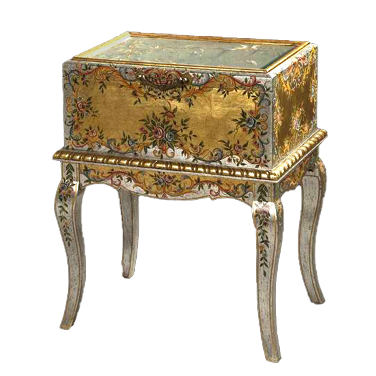 Chinoiserie Hand-Painted Box Side Table