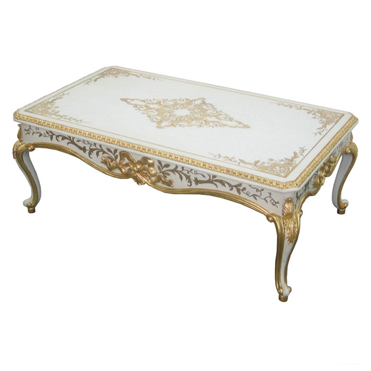 Gilded Hand-Painted French-Style Coffee Table