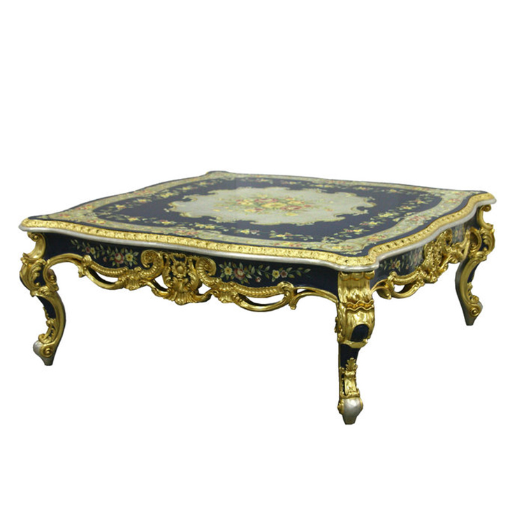 Gilded Hand-Painted French-Style Coffee Table