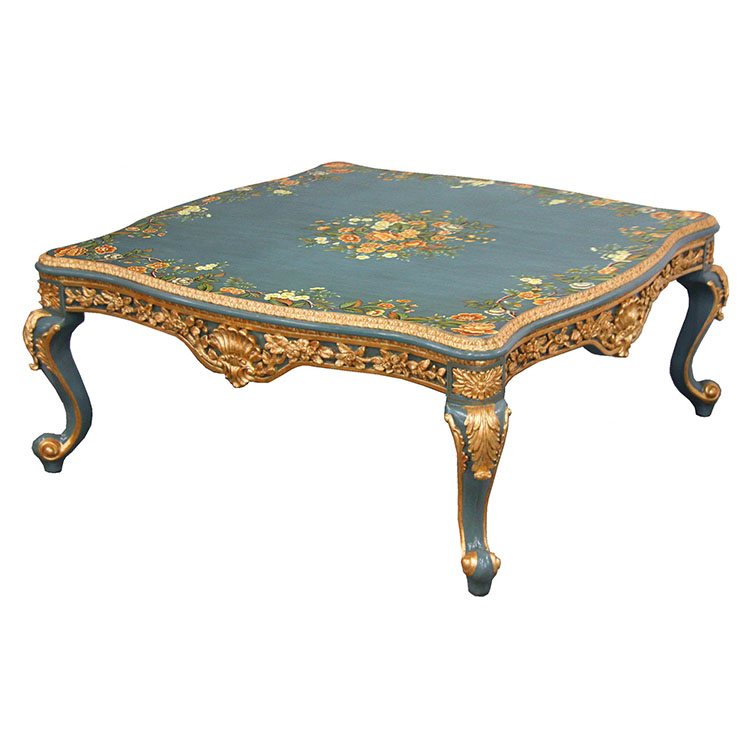 Gilded Hand-Painted French-Style Coffee Table