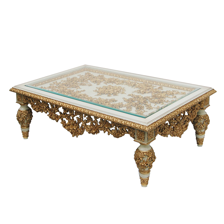 Gilded Hand-Painted French-Style Coffee Table