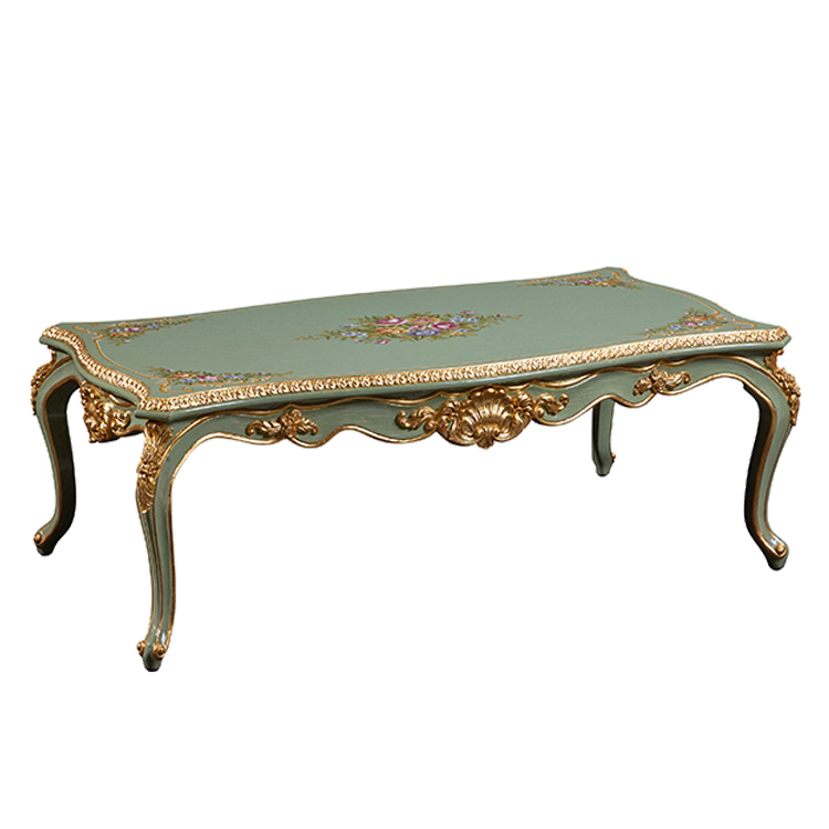 Gilded Hand-Painted French-Style Coffee Table
