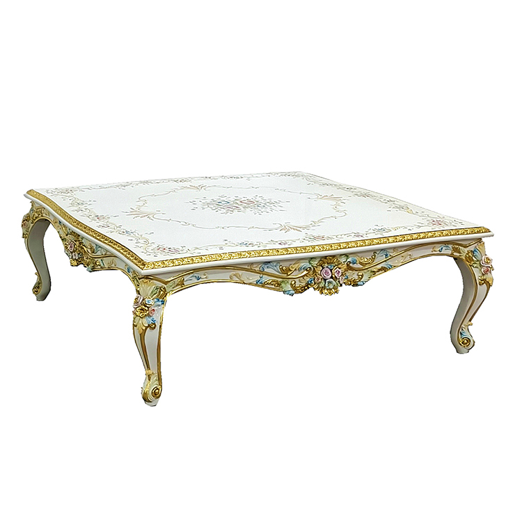 Gilded Hand-Painted French-Style Coffee Table