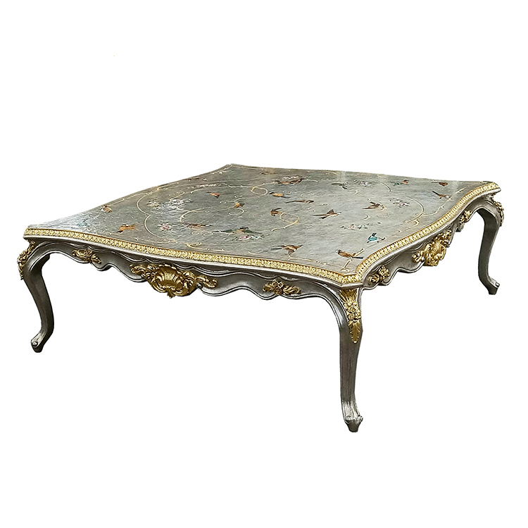 Gilded Hand-Painted French-Style Coffee Table