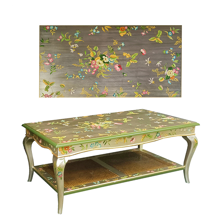 Hand-Painted French-Style Coffee Table
