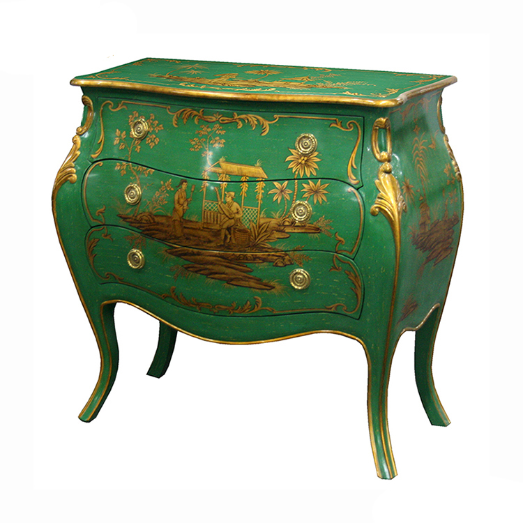 Hand-Painted Chinoiserie Entryway Cabinet