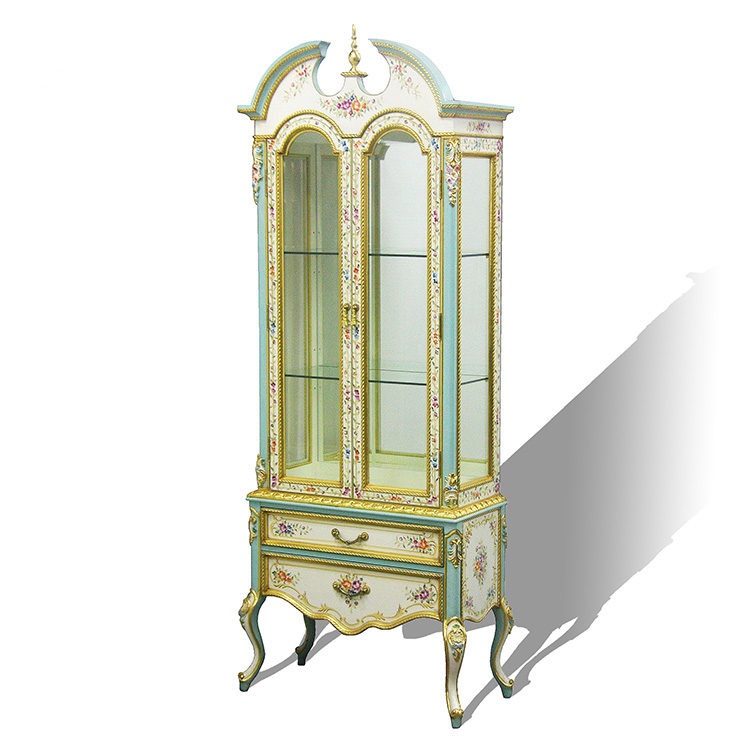 Gilded Hand-Painted Chinoiserie Display Cabinet