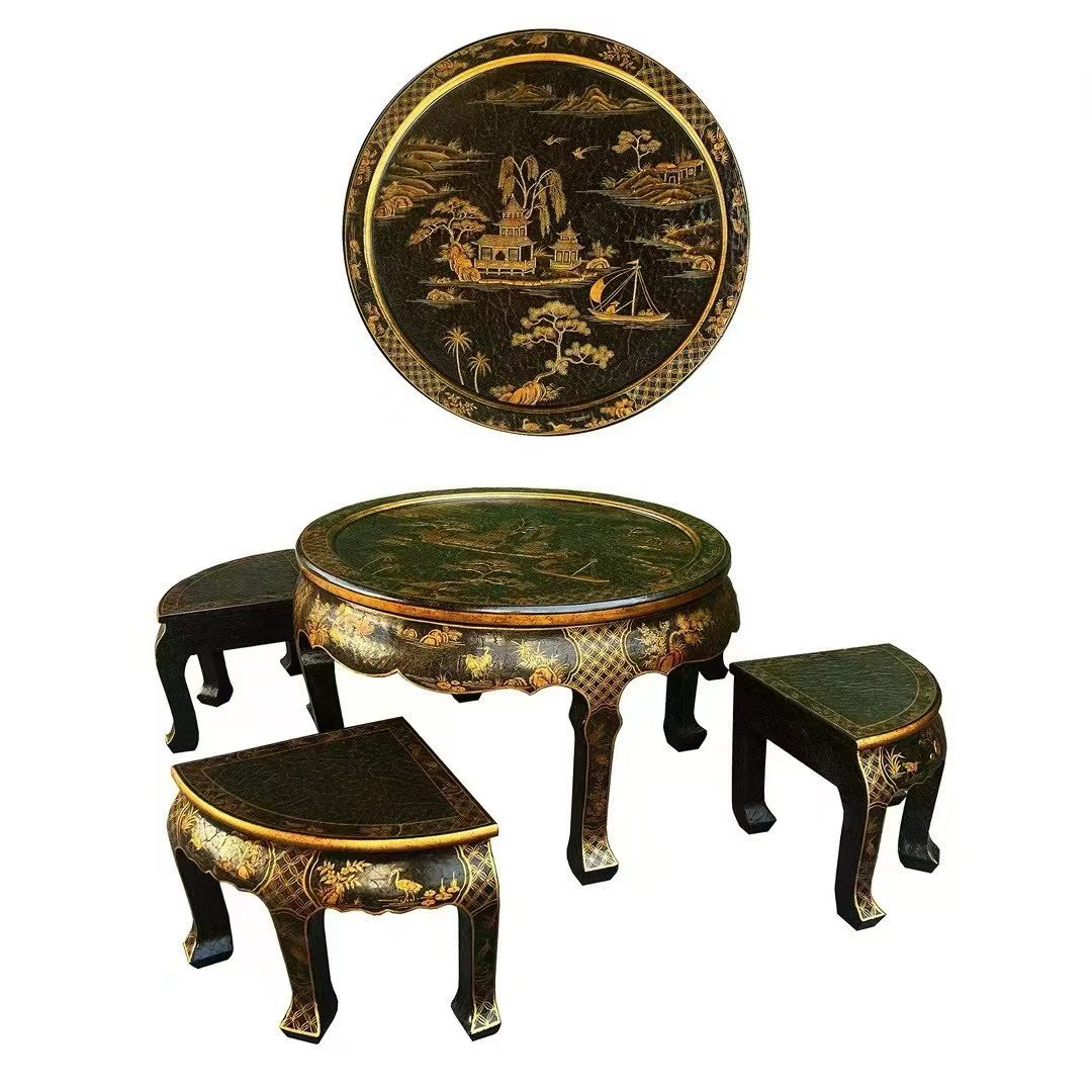 Chinoiserie Chinese Tea Table Set