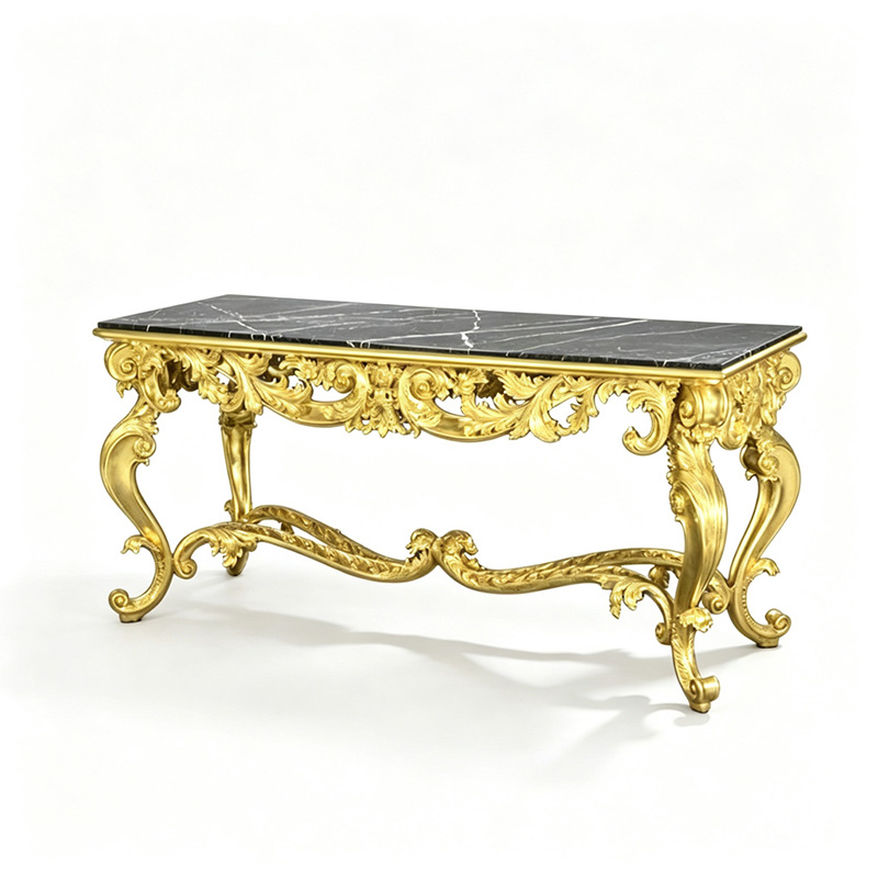 Royal Gilded French-Style Console Table