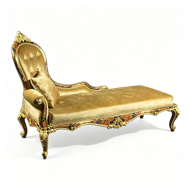 Royal Gilded French-Style Chaise Lounge