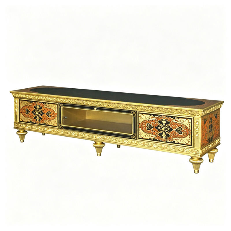 Royal Gilded French-Style TV Cabinet