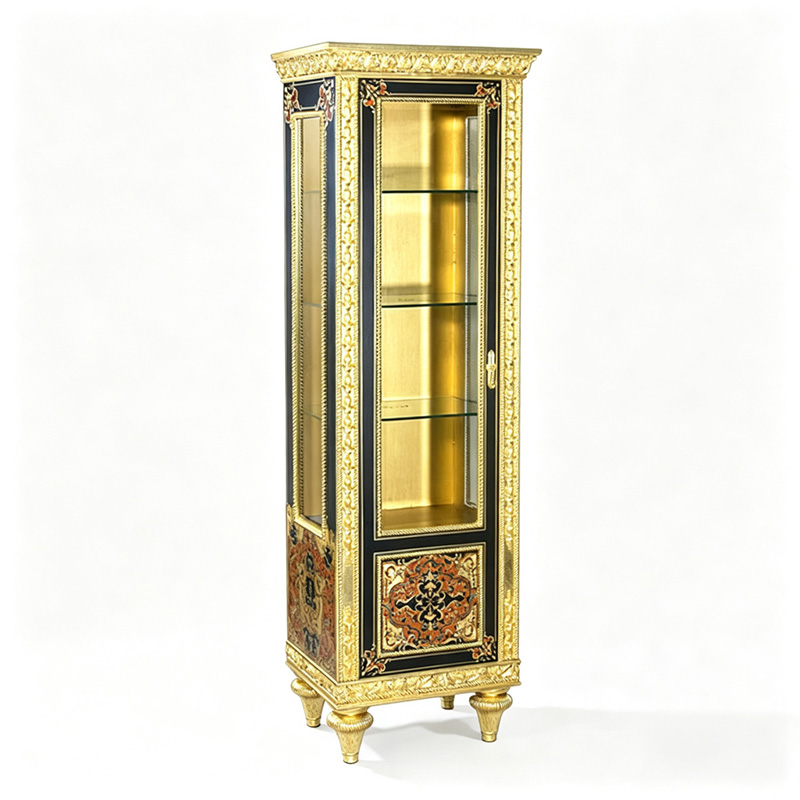 Royal Gilded French-Style Single-Door Wine Cabinet