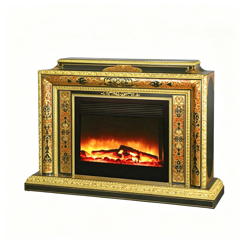Royal Gilded French-Style Fireplace Mantel