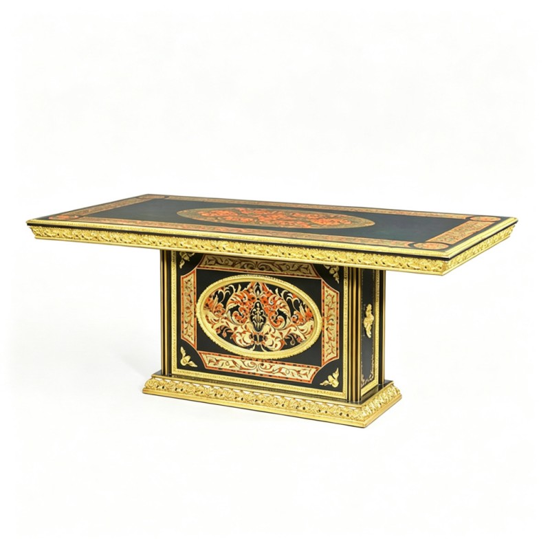 Gilt Classic French-Style Carved Long Console Table