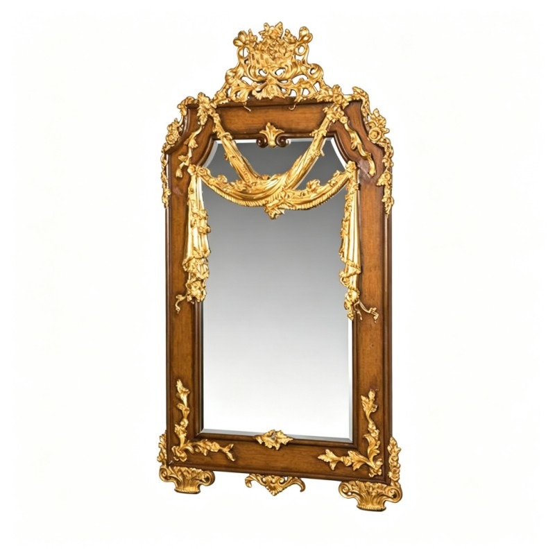 Gilded Classic French-Style Carved Decorative Mirror
