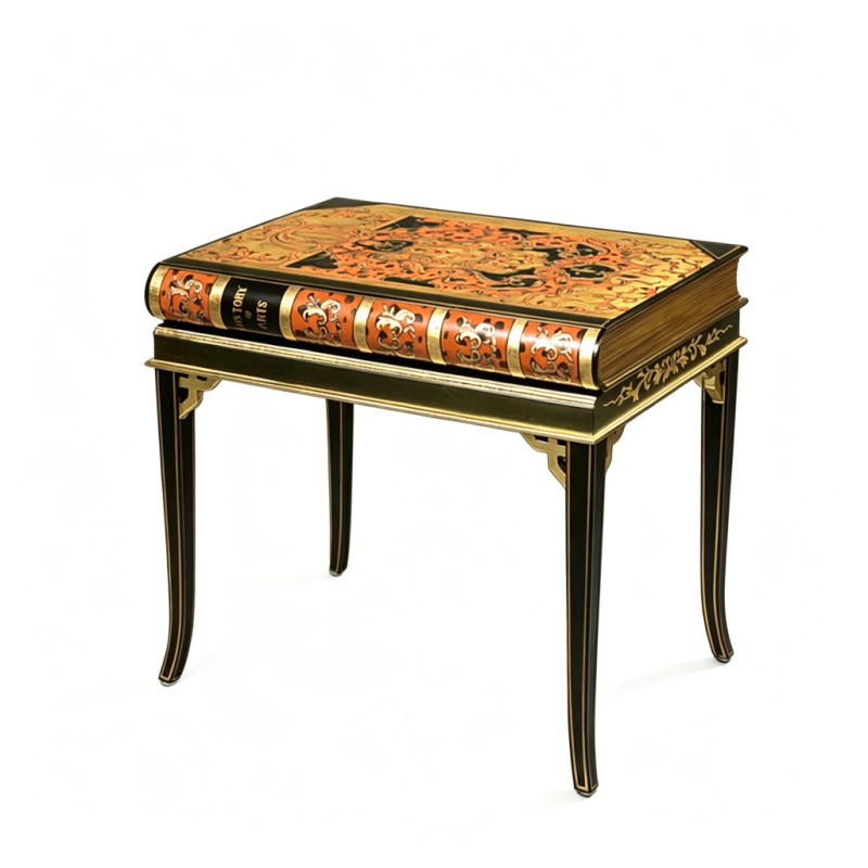 French-Style Faux Book Decorative Side Table