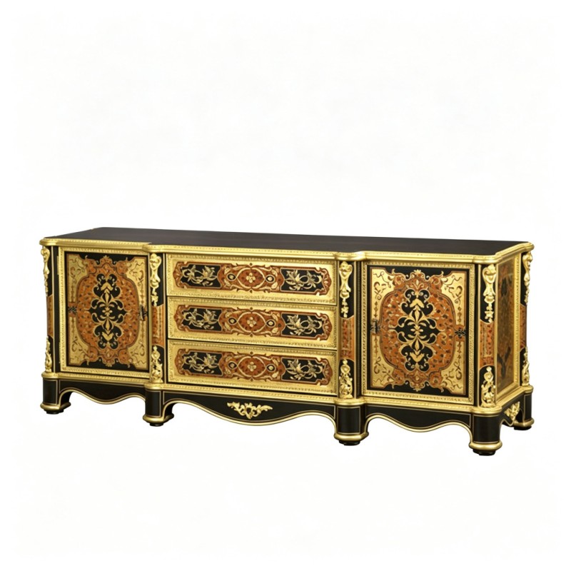Gilt Classic French-Style Two-Door Decorative Cabinet
