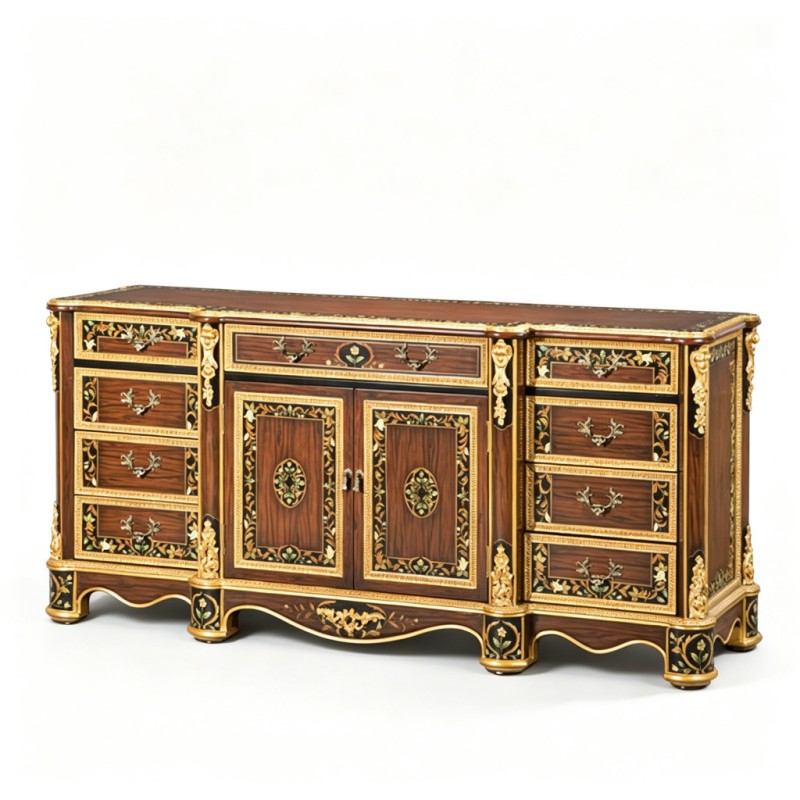 Gilded Classic French-Style Carved Sideboard