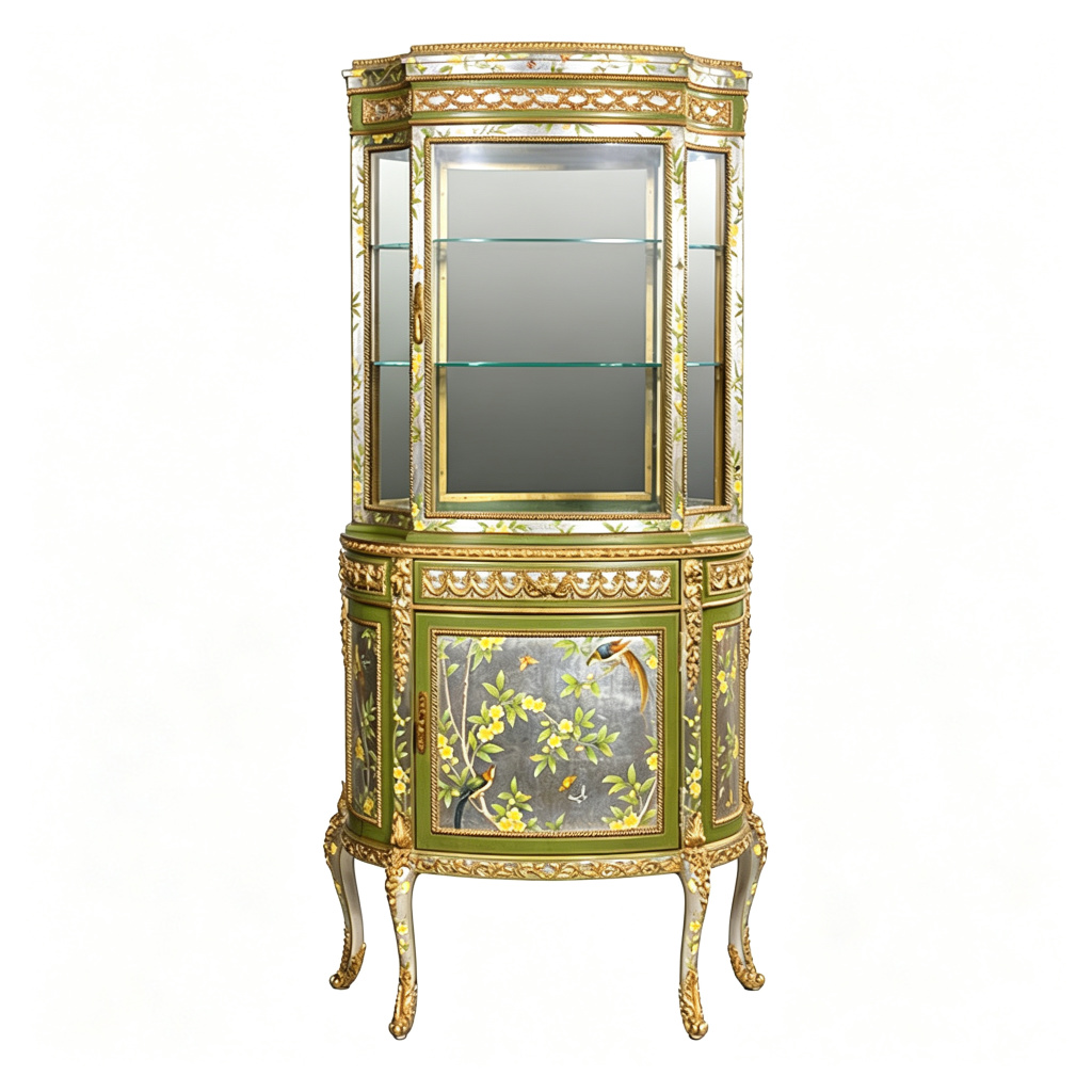Gilded French-Style Display Cabinet