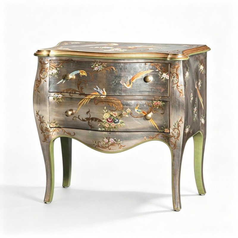 French Vintage Two-Drawer Nightstand