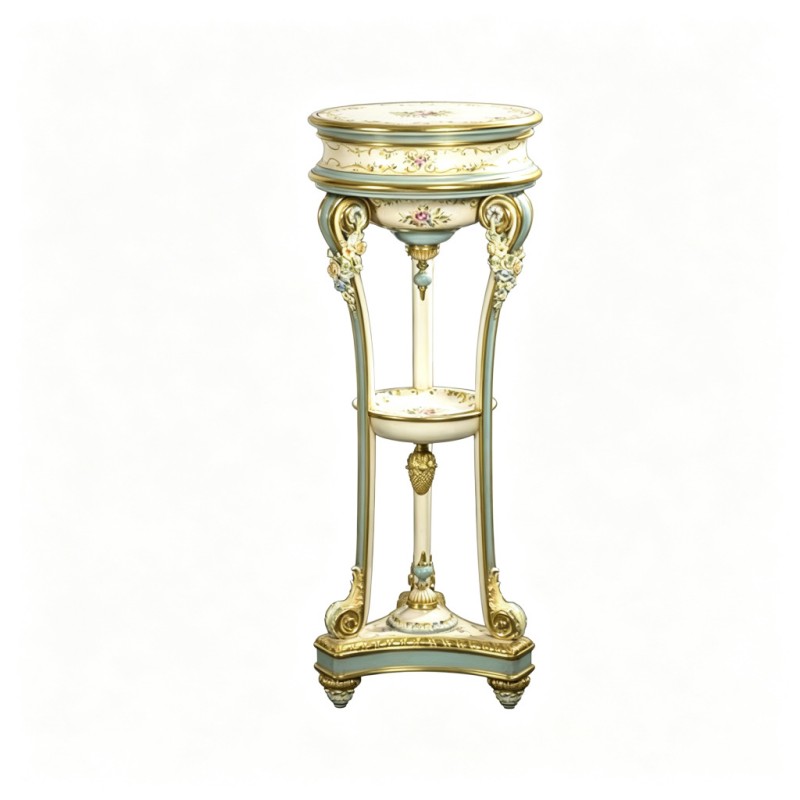 French Classical Carved Pedestal Plant Stand