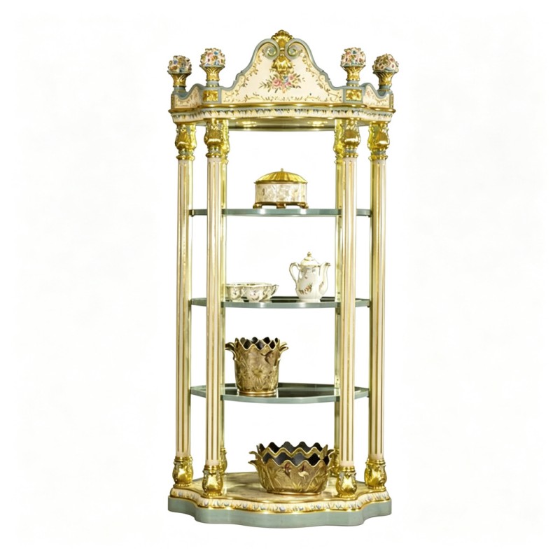 French Classical Gilded Carved Multi-Tier Display Shelf