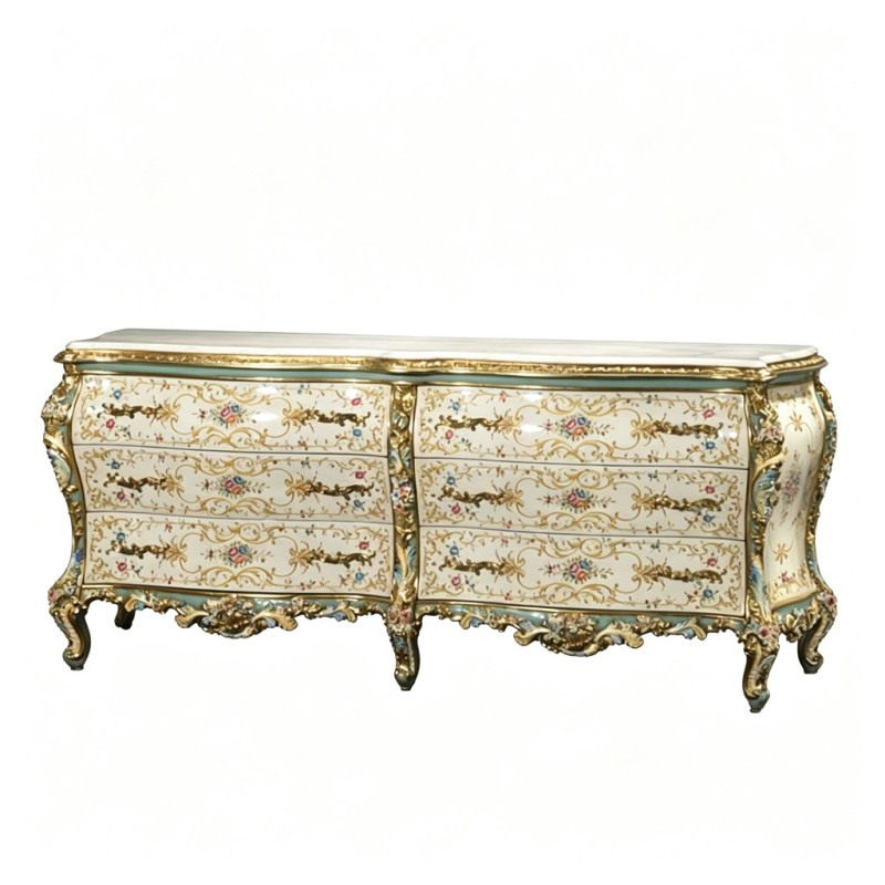 French Classical Gilded Carved Chest of Drawers