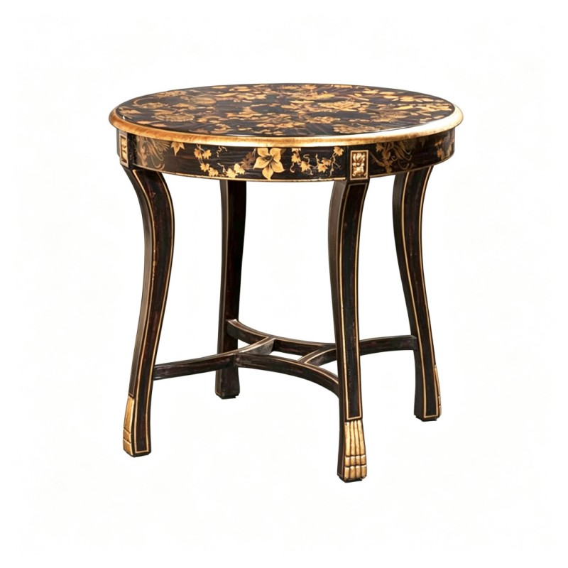 Gilt Classic French-Style Round Side Table