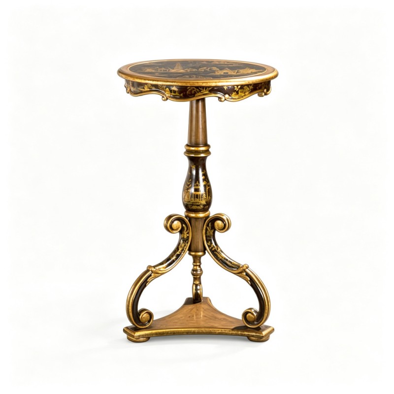 Classic French-Style Chinese-Pattern Pedestal Side Table