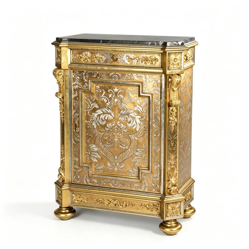 French Classical Gilded Carved Storage Cabinet